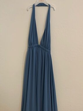 Show Me Your MuMu Dusty Blue Maxi Dress